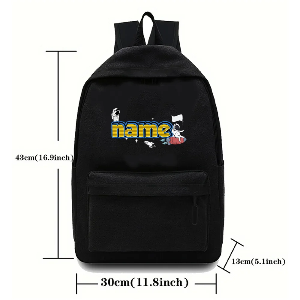 شخصية مخصصة اسم أزياء متعددة الوظائف على ظهره للجنسين كتاب تخزين المدرسية سعة كبيرة سستة حقيبة سفر #2