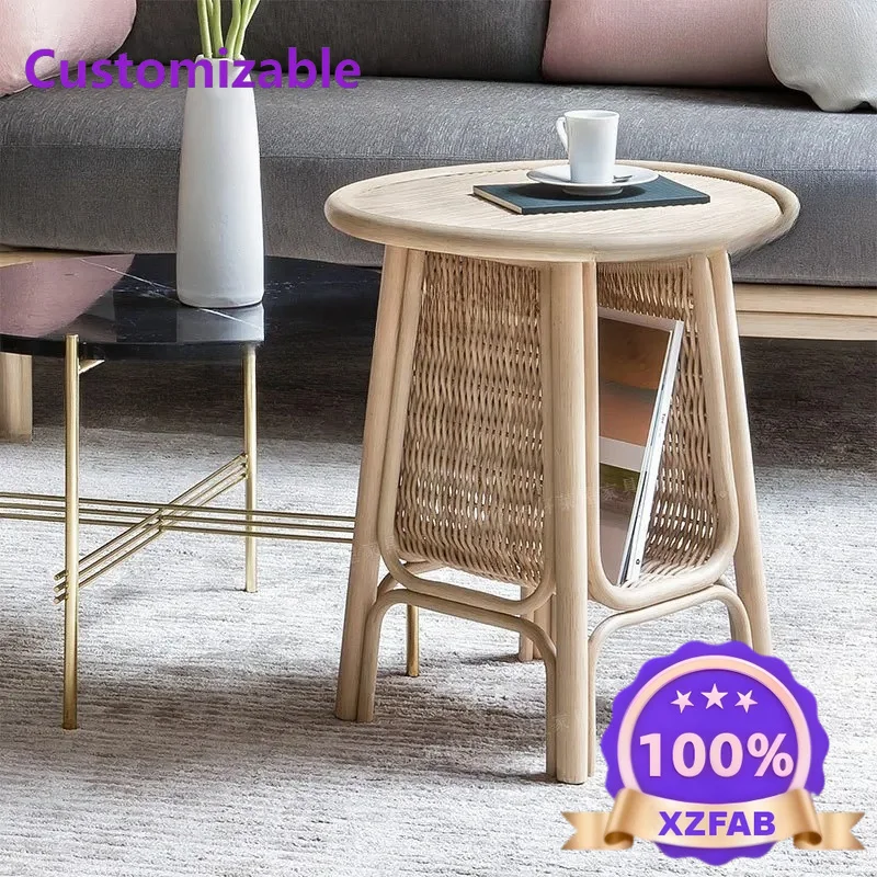 Factory Direct 2026 Rattan chair backrest Japanese ins balcony casual indoor single coffee table combination Indonesian natural