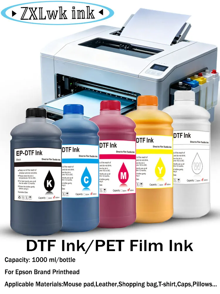 1000ML DTF Ink White For Epson I3200 P800 L1800 1390 L800 L805 1430 3880 R2400 P400 XP-15000,For All DTF Printers,for DTF Film