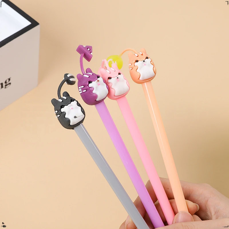 48 Pcs Creative Hamster Cute Pet Neutral Pen Cute Cartoon Student Learning Stationery Supplies Writing Signature Pen