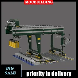 MOC City Train Container Crane Model Building Block Set Port Building Collection Toy Christmas Gift