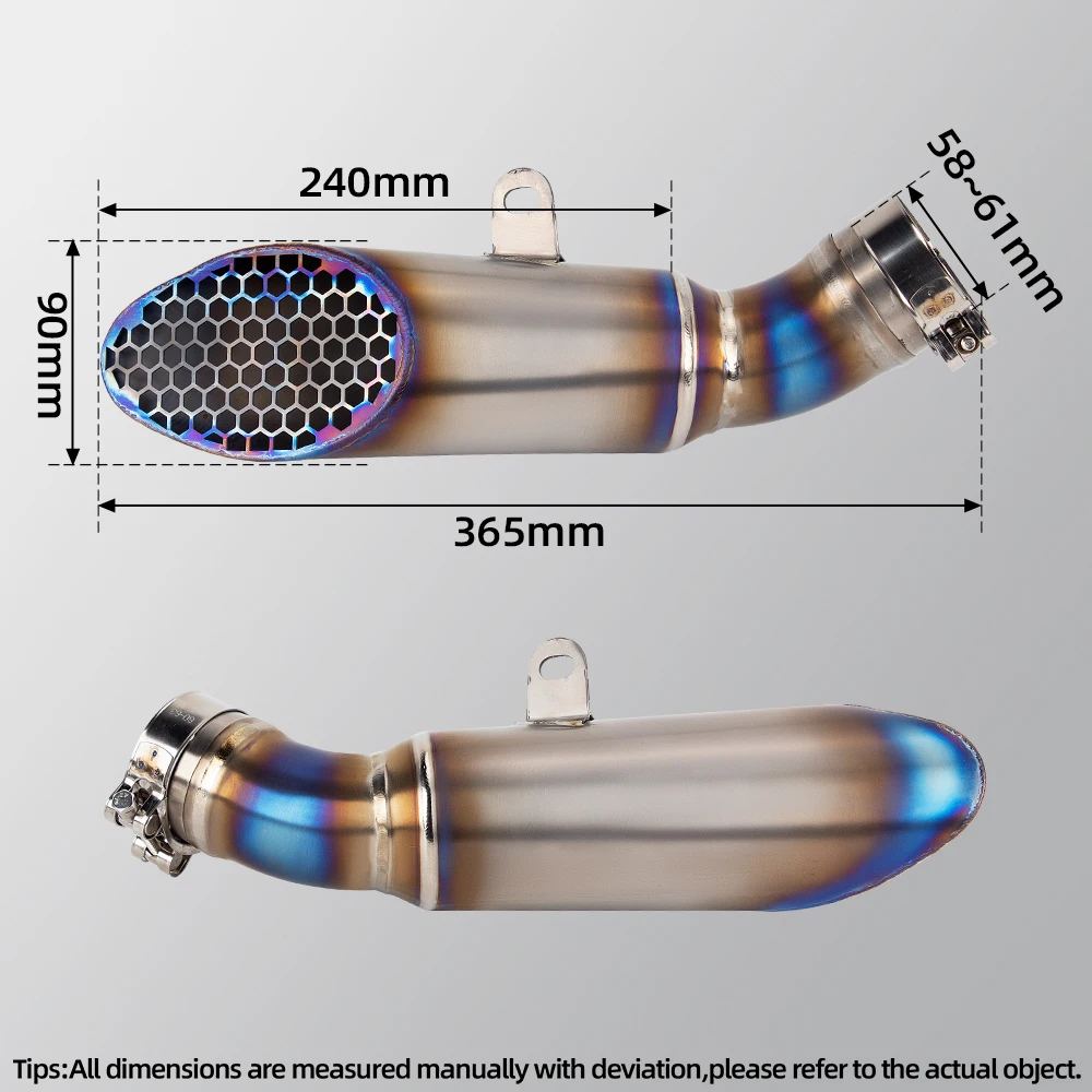 Slip on For Aprilia RSV4 Motorcycle Exhaust Modify Full Titanium Burnt Blue Honeycomb Muffler Pipe Original Front Tube Interface