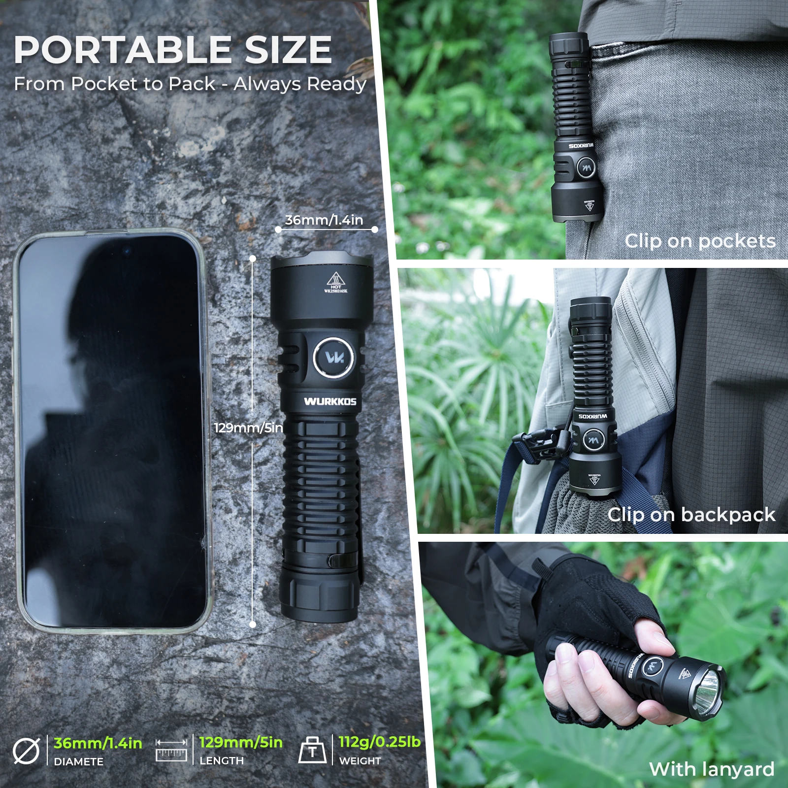 Wurkkos TS28 High-Performance Flashlight 3200 Lumens Torch Light Flashlights for Outdoor Adventures Search Inspection.