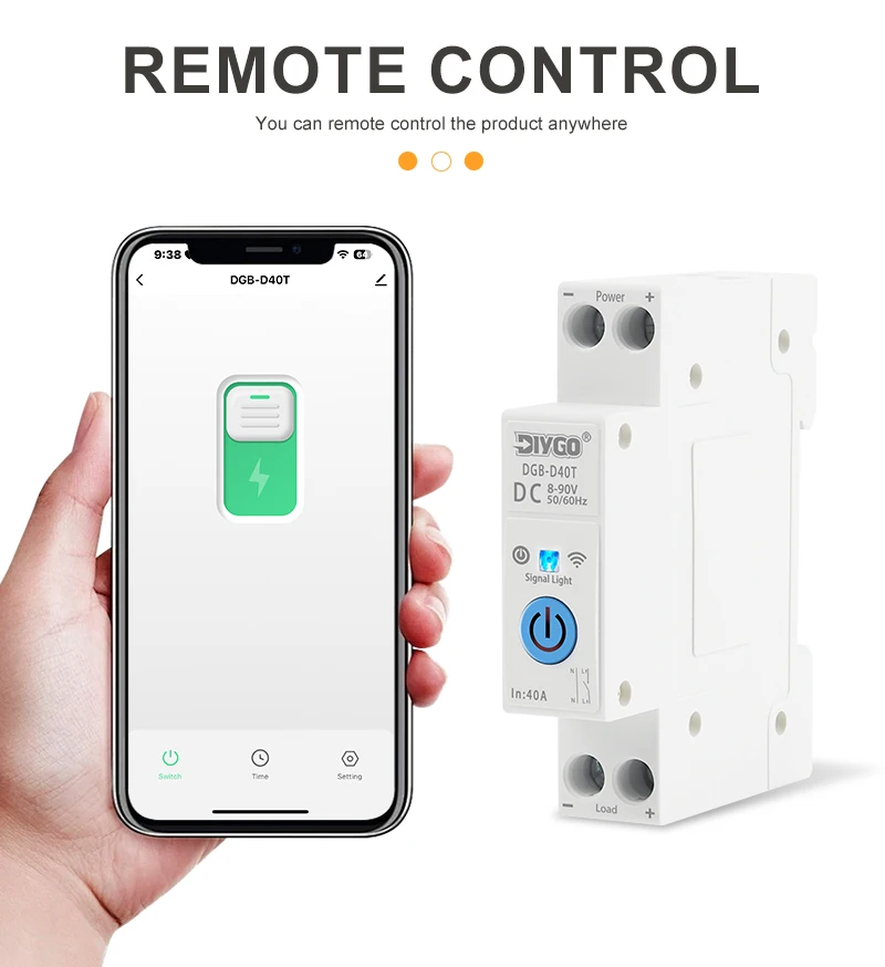 DIY GO DC 1P+N 40A Steuerschalter von TUYA APP WIFI Smart Leistungsschalter MCB DIN-Schiene für Smart Home drahtlose Fernbedienung ﻿ – Detail 4