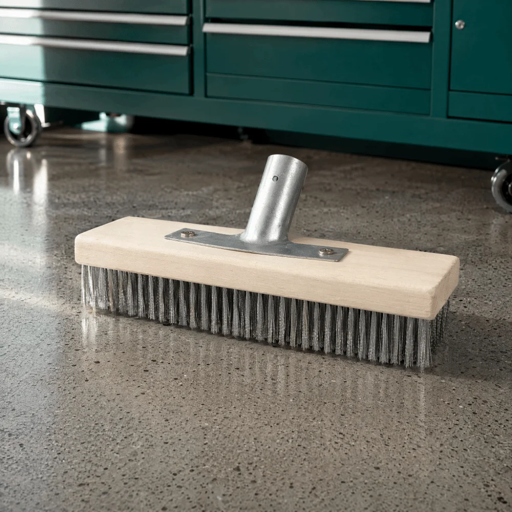 Stainless Steel Wire Broom Brush Rust-Proof Heavy Stainless Steel Brush Duty Corrosion-Resistant Floor Scrubbing Brush