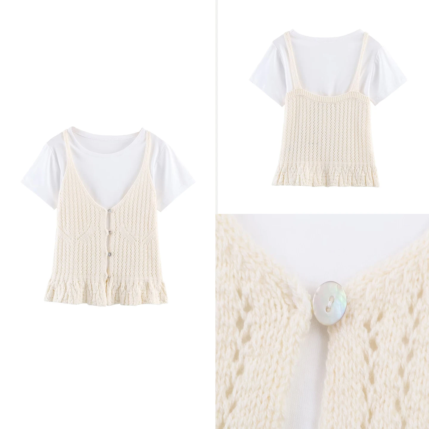 

Women's Faion Knitted Two-Piece Set Spring 2026 Casual Textured Sle Comfortable Knitwear Casual Wear Trendy Design