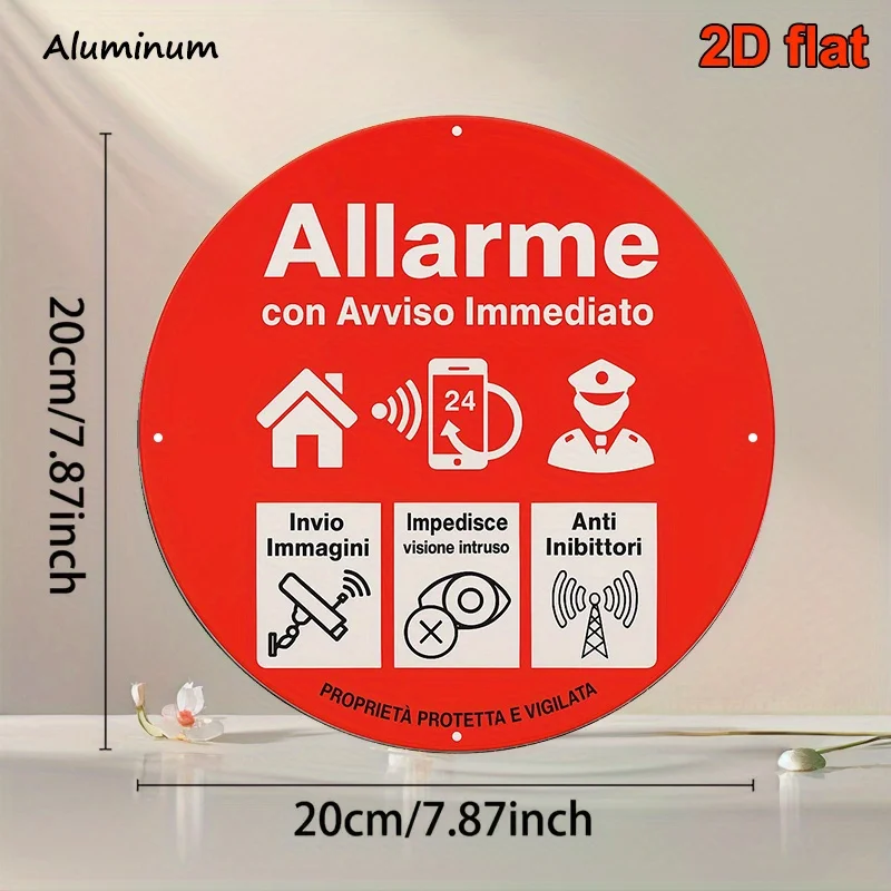 2D Flat, 1pc 8.0x8.0inch Round Aluminum Sign - Vintage 