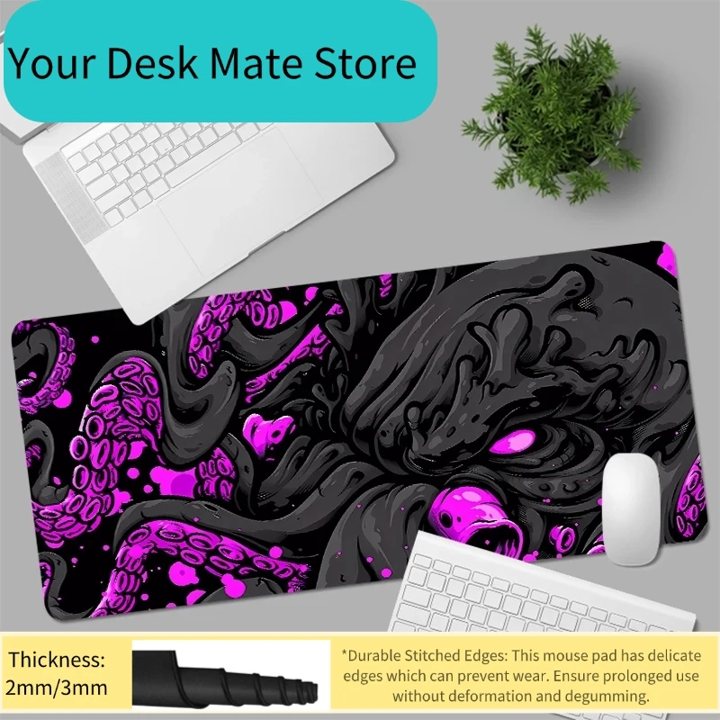 

Large Mousepad Gamer Mousepads Keyboard Mat Desk Rug Octopus Monster Pc HD Desk Mats Company Oni Mouse Pad For Gift 90x40cm