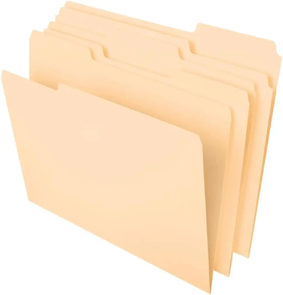 

Папки для документов формата Letter Size, 8,5x11 дюймов, с вырезанными вкладками 1/3 дюйма в левой/центральной/правой стороне, упаковка 100 шт.