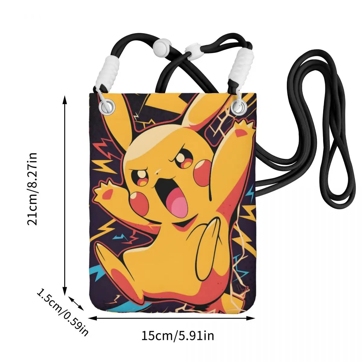 مخصص P-Pikachus تحمل حقيبة الهاتف المحمول قطري الرجال النساء سلسلة ألعاب الفيديو حقيبة الهاتف المحمول لركوب الدراجات الهاتف المال الحقيبة