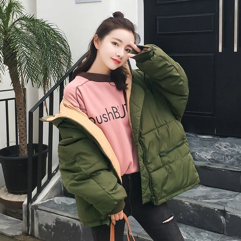 Women Parkas Coats Short Jackets Hooded Zipper Solid Pocket Long Sleeves Thick Loose Fit Slight Strech Casual 2025 Autumn Winter