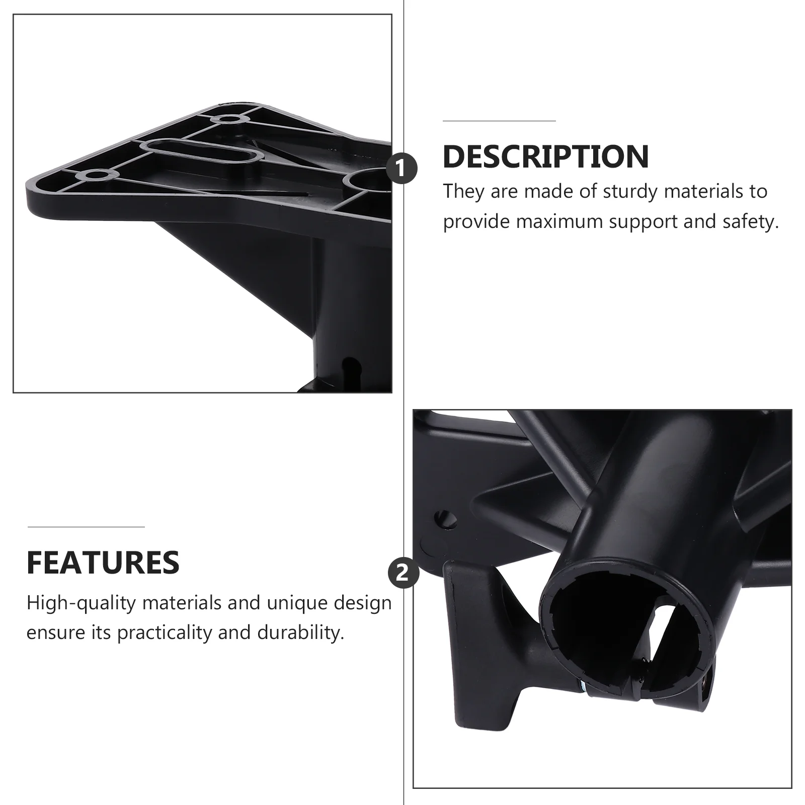 Speaker Pole Mount Stand Angle Bracket Keyboard Tray Holder Desk Mounting for Black Plastic Mic