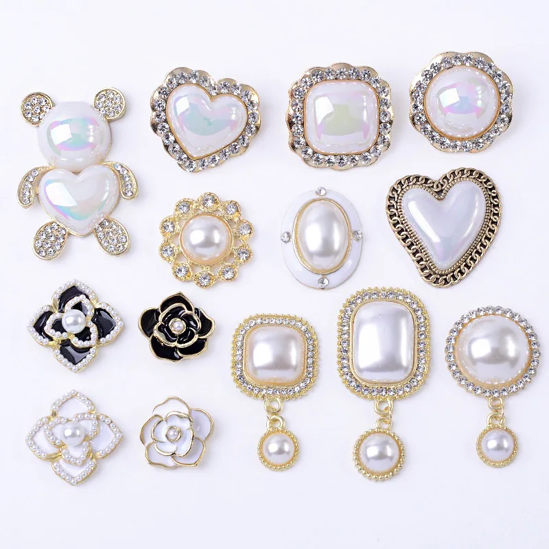 DIY handmade special-shaped mermaid Ji Mapei pearl belt ring button alloy material material direct supply from stock