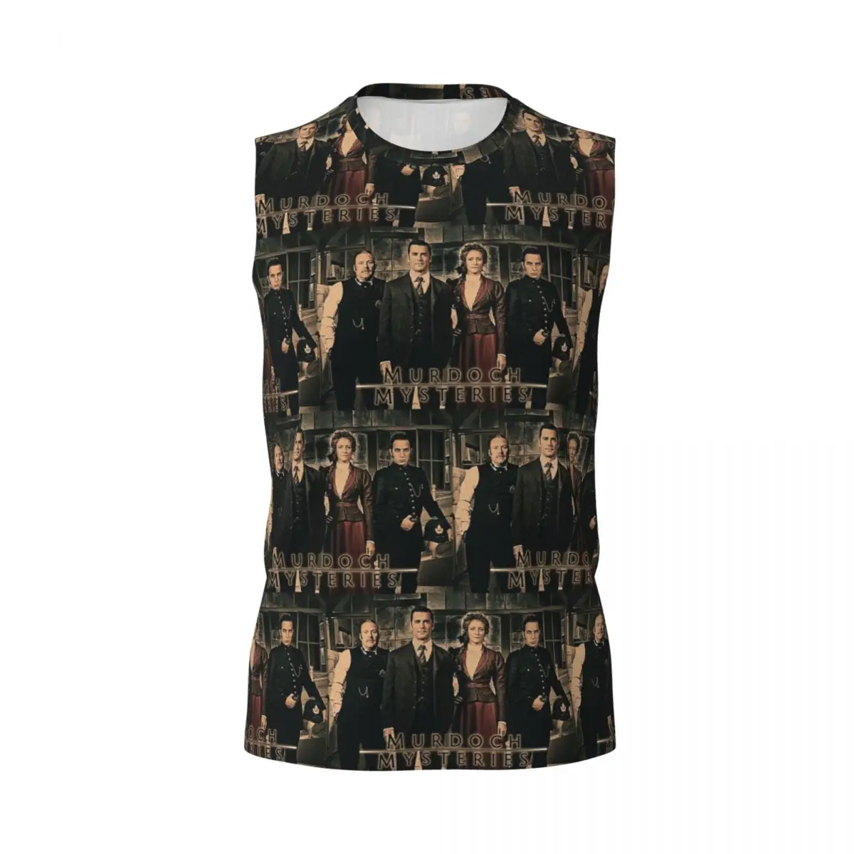 Murdoch Mysteries Dramatic Prin Men Printed Sleeveless T-shirt Casual Hip Hop Street Style Beach Holiday Tank Tops