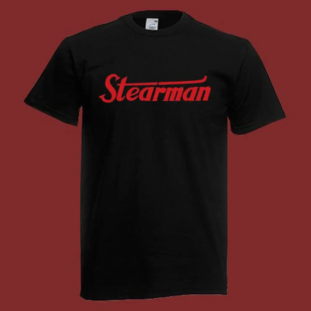 Stearman Aircraft Men's Black T Shirt Size S 5XL