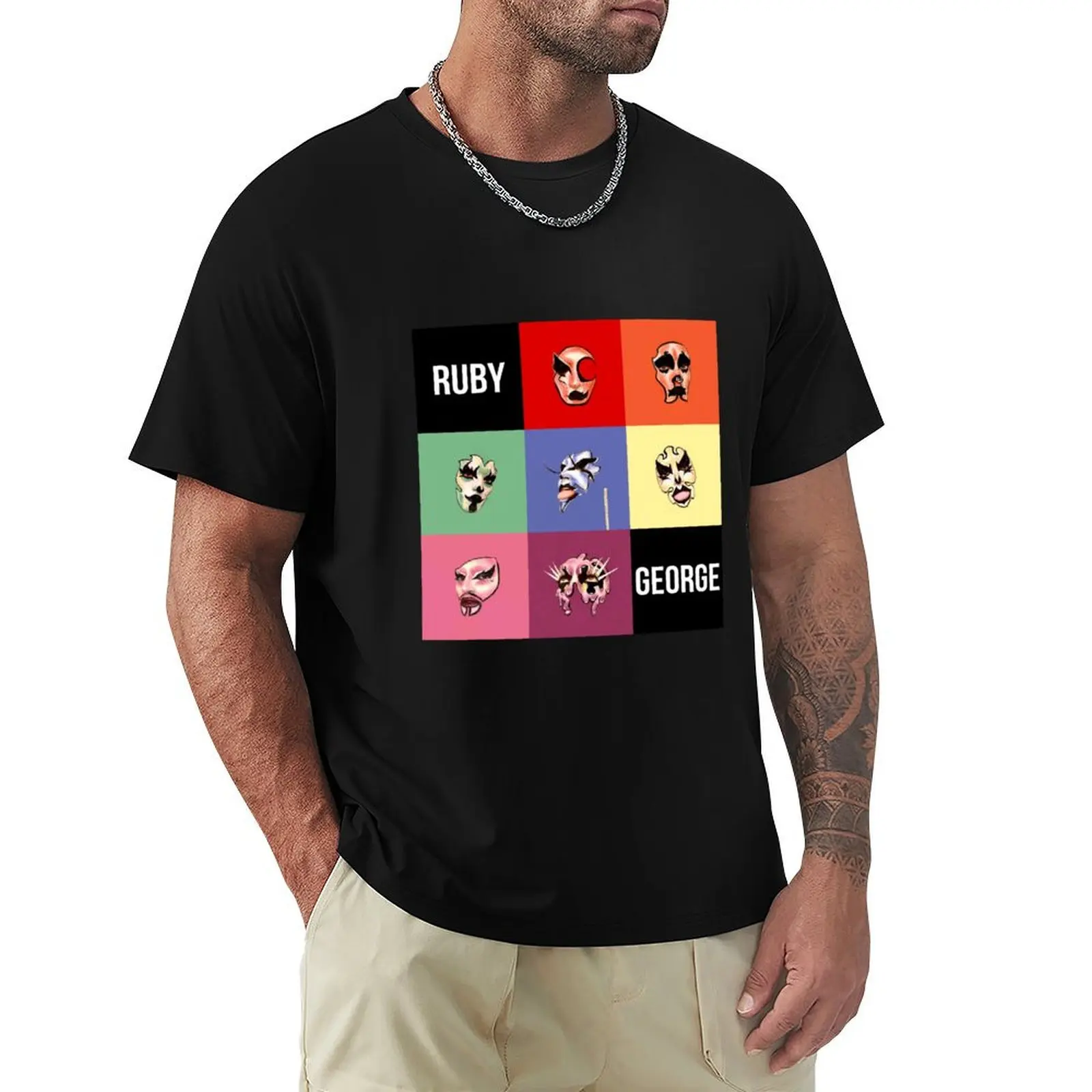 Ruby George Rainbow Squares T-Shirt Holiday Lightweight T-Shirt