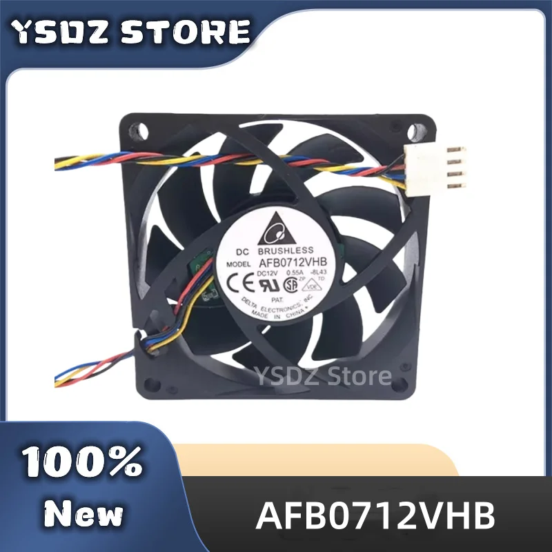 AFB0712VHB 2/3/4-wire DC12V 0.55A 70*70*15MM For Delta New Original Cooling fan Fast Shipping