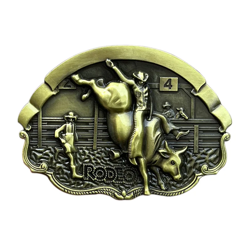 Zinc alloy skull head bullfighting cowboy sport belt buckle, European style, fashionable, creative, retro, smooth buckle