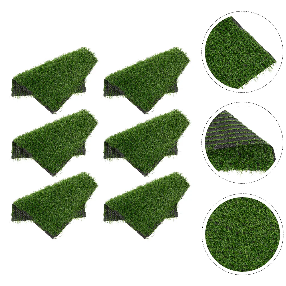 

6 Pcs Artificial Grass Tiles Chicken Cage Cushion Nest Mat Turf Nesting Mats for