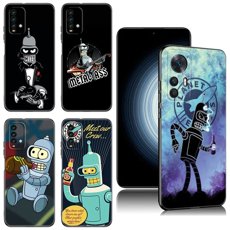 Cartoon F-Futuramas Black Case For Xiaomi Redmi 11 Prime 11A 12C 13C A1 A2 Plus A3 12 4G 10 13R 5G 9A 10A 9C 10C 9i 12R Note 9T