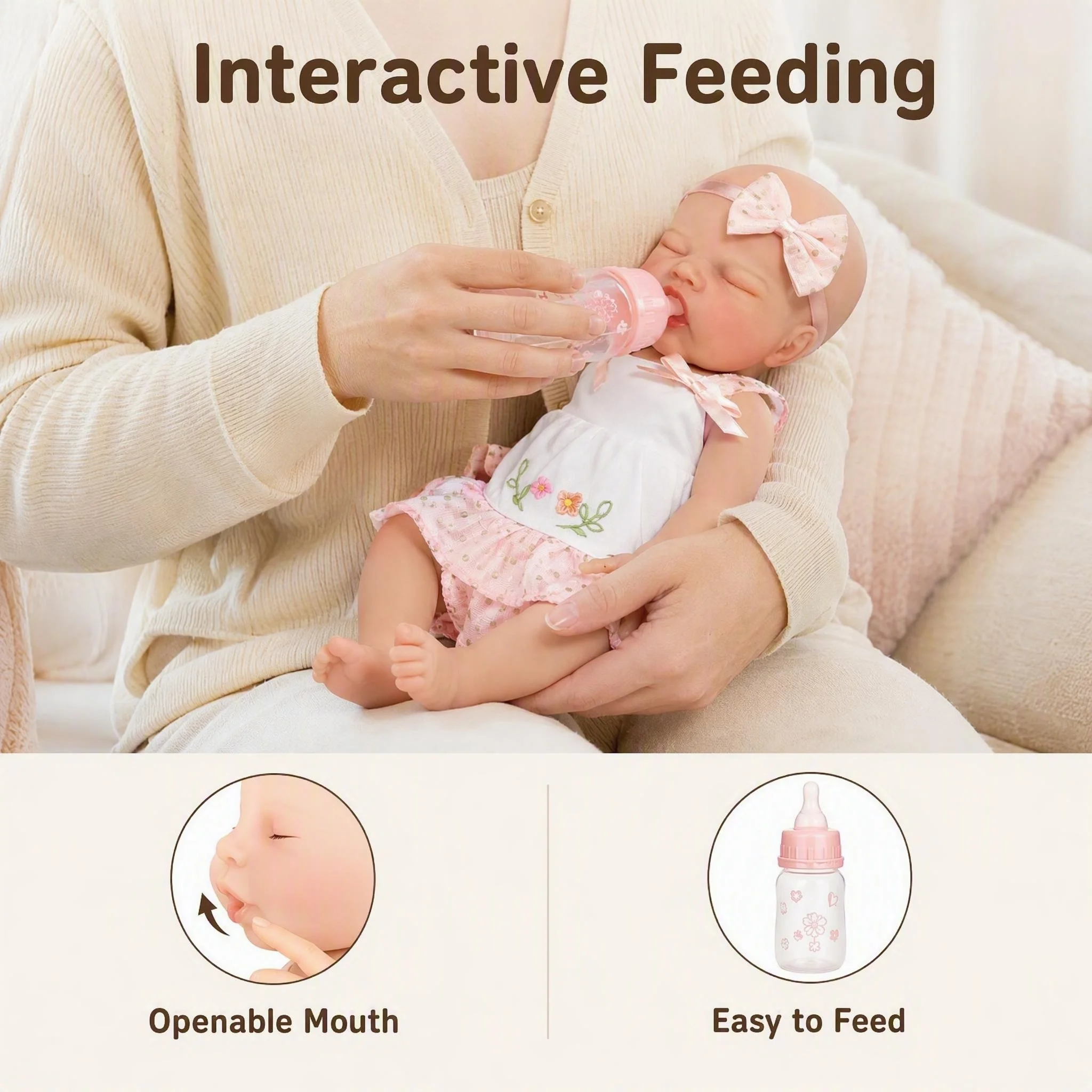NPK 12inch August Mini Cute Full Solid Silicone Flexible Elastic Super Soft Small Size Squish Silicone Lifelike Reborn Bebe