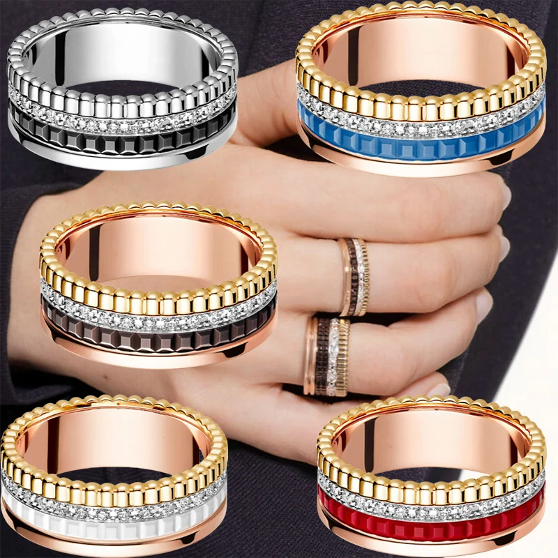 

2025 New Quatre Multi Color Series Diamond Set Round Ring Fashionable, Versatile, Casual, High Luxury Quality