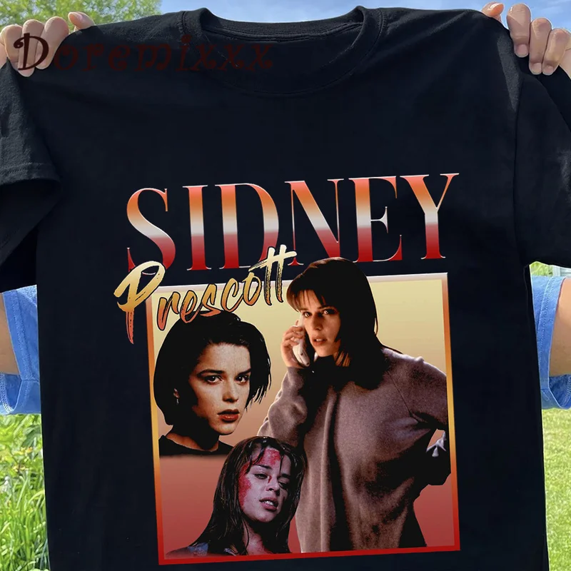 90s SIDNEY PRESCOTT T-Shirt Unisex 90s Vintage Tshirt Mens Womens Cotton T-Shirts Scream Horror Funny Hip Hop Streetwear