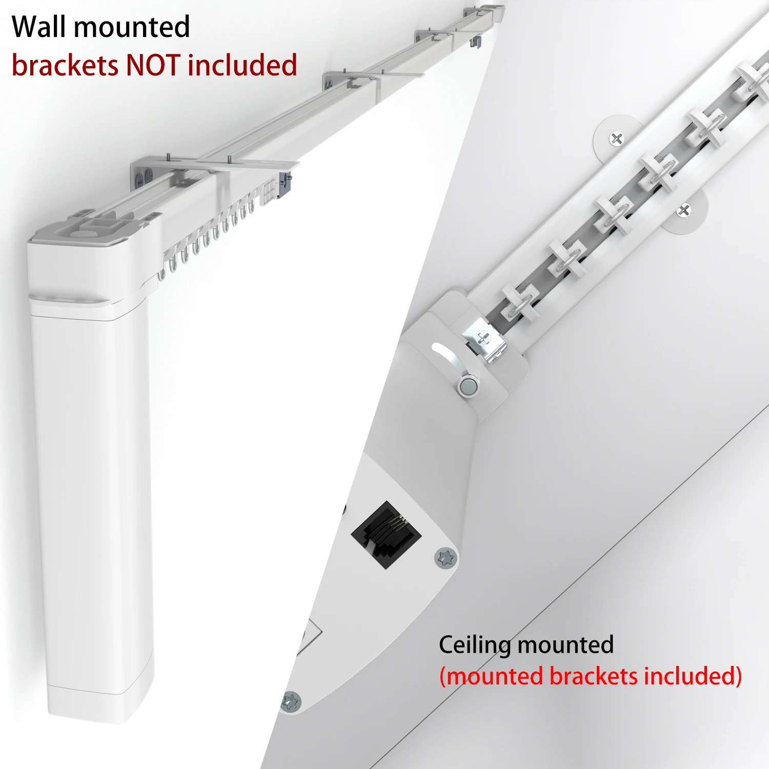 2,0 Nm Tuya Wifi elektrisches intelligentes Vorhang motorisiertes System 1,3 mm Spur 50 kg Lastunterstützung Yandex Alice, Alexa, Google Assistant