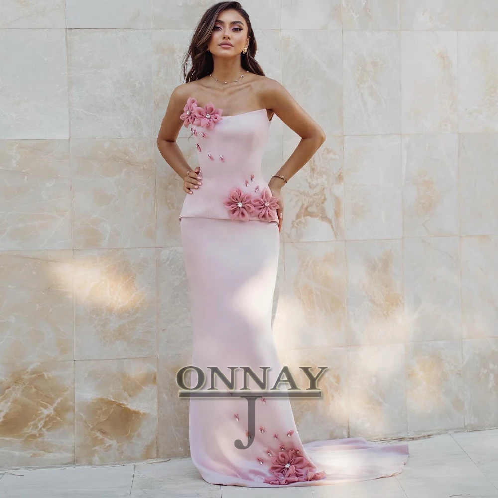 

Индивидуальные платья для выпускного вечера с пасторалью для женщин с 3D цветами без бретелек из бисера Кувейт, Саудовская Аравия, гала-платье на заказ, Vestidos De Fiesta