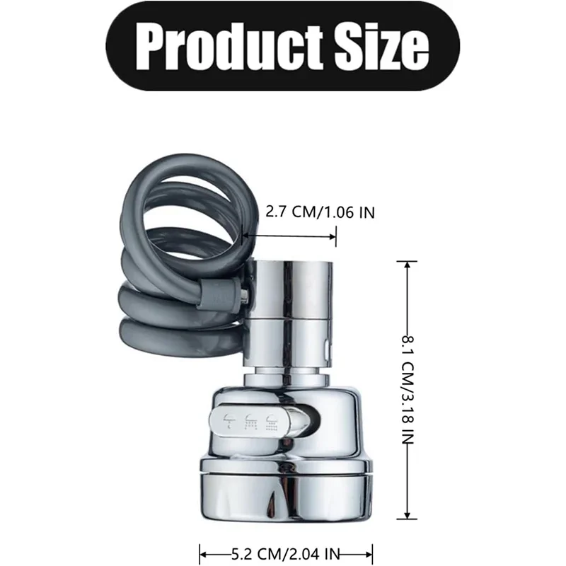 ZEXEF 3 Restaurants Accessory Kitchen Cheap 360 Degree Bathrooms Shower Faucet With Filter Extension Modes Sink Rotation