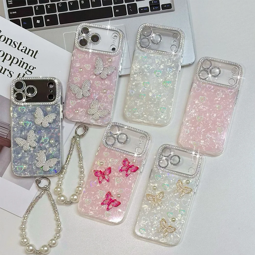 Heart Glitter Phone Case for Apple iPhone 17 Air 16 15 14 13 12 11 Pro Max Plus Transparent Shockproof Soft TPU Protective Cover view 3
