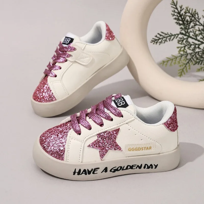 Fashionable Girls Sneakers Parent-child Summer Sports Shoes Student Casual Non-slip Shoes Children's Trendy Star Sequined Shoes - view 5