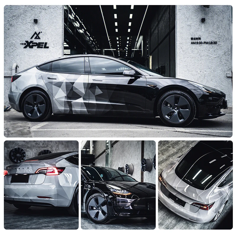 Customize Design Gray Black Gradient Car Graphics Wrap Vinyl With Air Channel PVC Glossy Matte Printed Vehicle Vinyl Wrap
