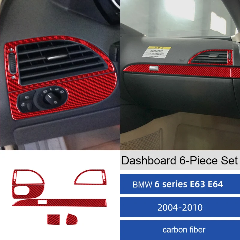 

For BMW 6 Series E63 E64 2004-2010 Soft Carbon Fiber Interior Kit Dashboard Panel Decoration Cover Stickers