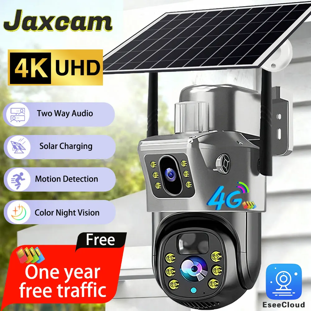 

EseeCloud 8MP 4K HD 4G One Year Free Data Cam Solar PTZ Camera Outdoor Surveillance Integrated Battery Camera Humanoid Detection