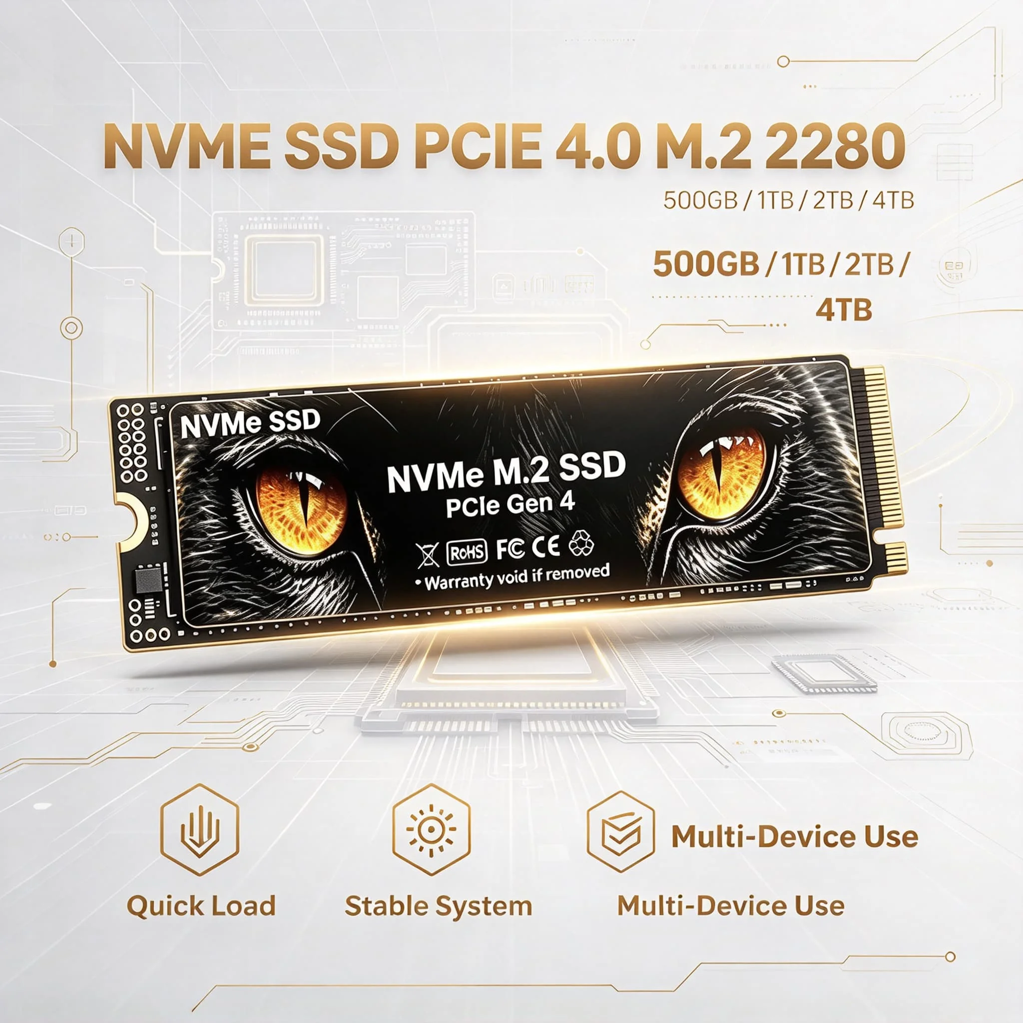 M2 NVMe PCIe Gen4 YJ SSD 2026 Fast Speed Notebooks SSDs 500GB 1TB 2TB 4TB Inside Solid State Drive Gaming Office PC Notebook