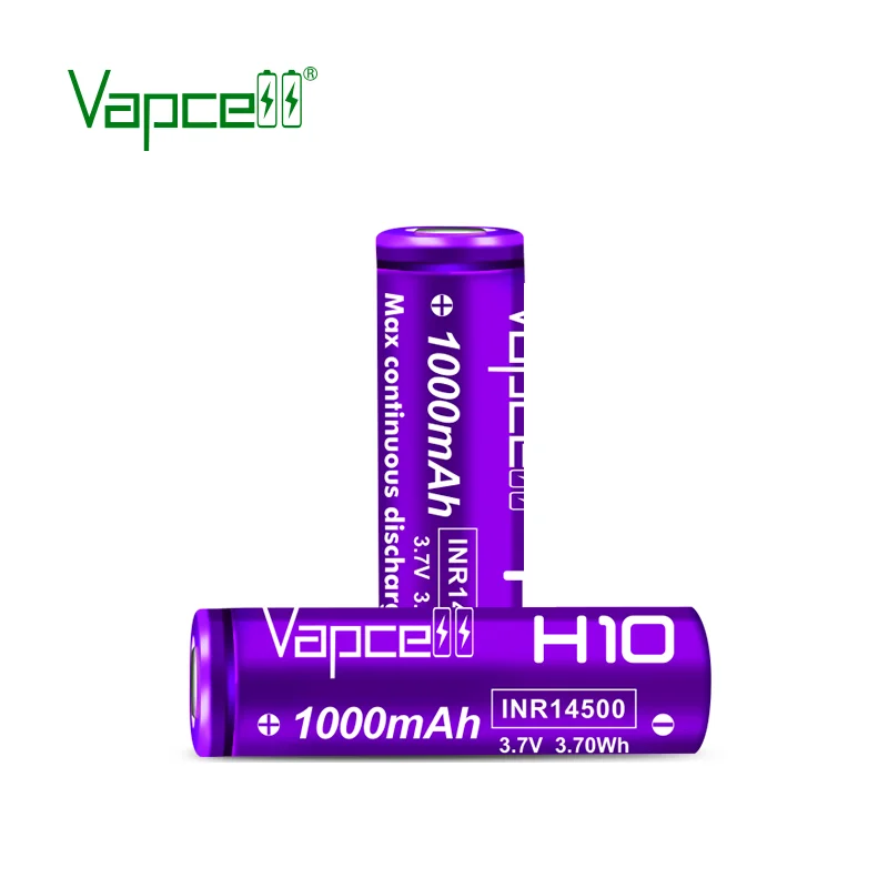 Original Vapcell H10 INR 14500 Battery 14500 1000mAh 10A 3.7V Rechargeable Lithium Ion Batteries For Shaver Toys