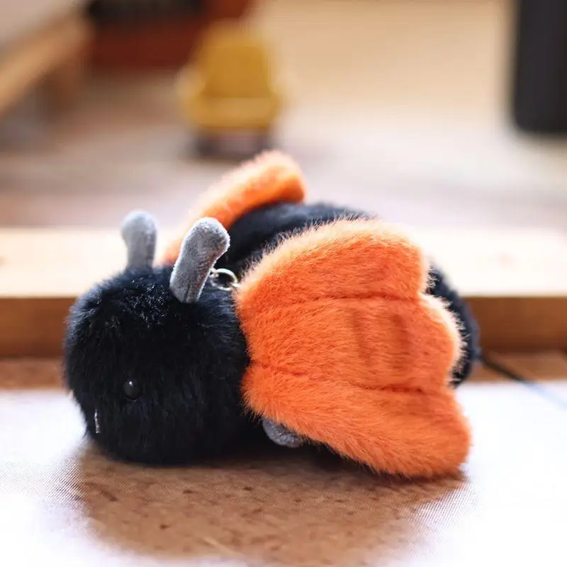 Small Insect Plush Toy Doll Keychain Creative Stuffed Doll Bag Pendant Cute Snail Bee Keyring Birthday Gift