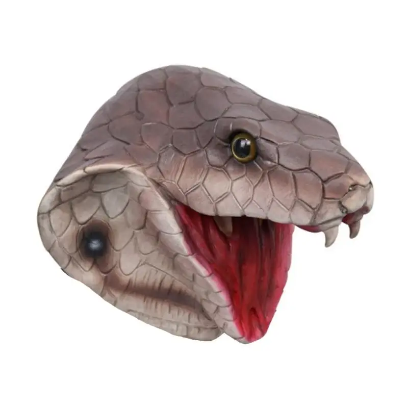 A52E Realistic Latex Horror Mask Snake Head Cover For Cosplay Halloween Parties And Movie Productions With Comfortable Fit
