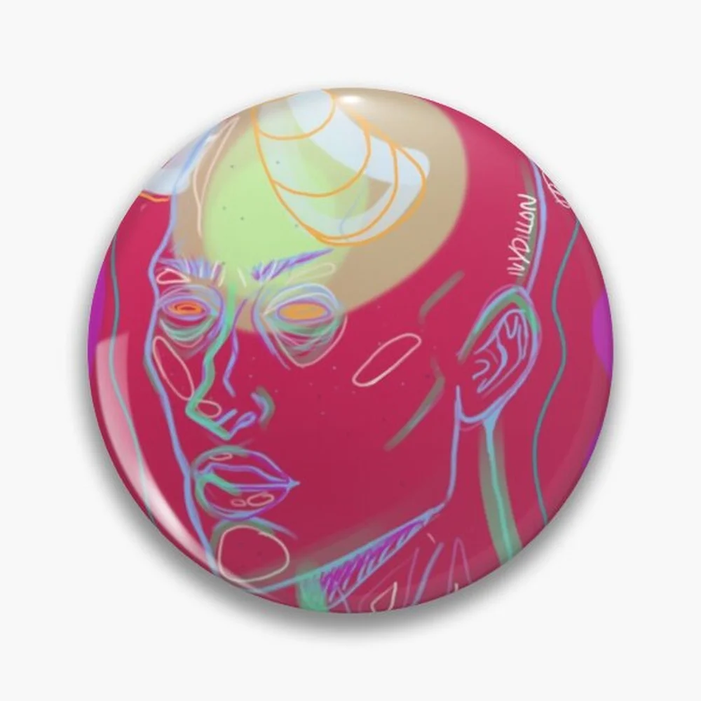 devilled goggles Pin Holographic Star Heart Pin Brooches Laminated Button Fashion Accessory