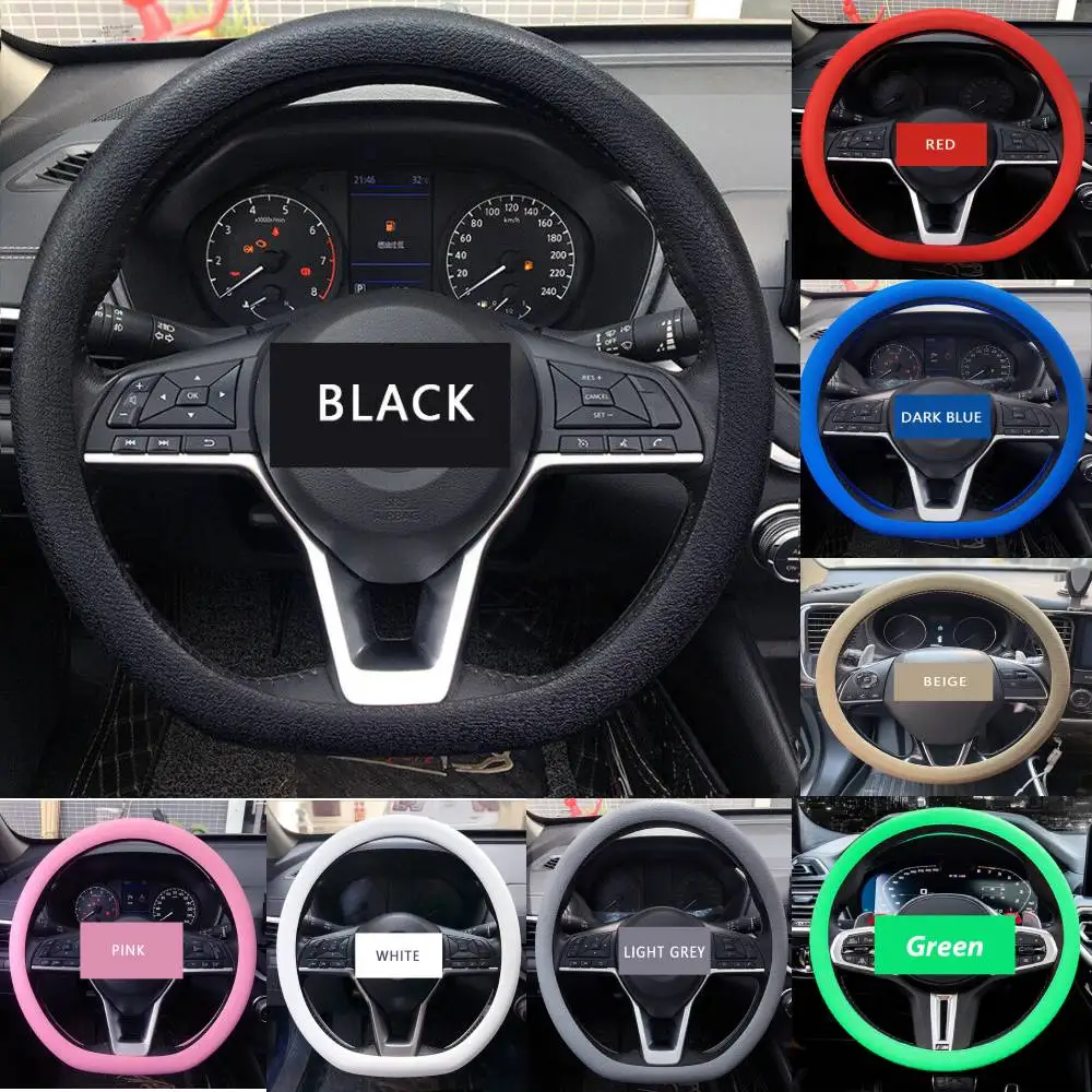 Universal Car Silicone Steering Wheel Cover Anti Slip Soft Grip Cover For 32-40cm / 12.59 -15.75\