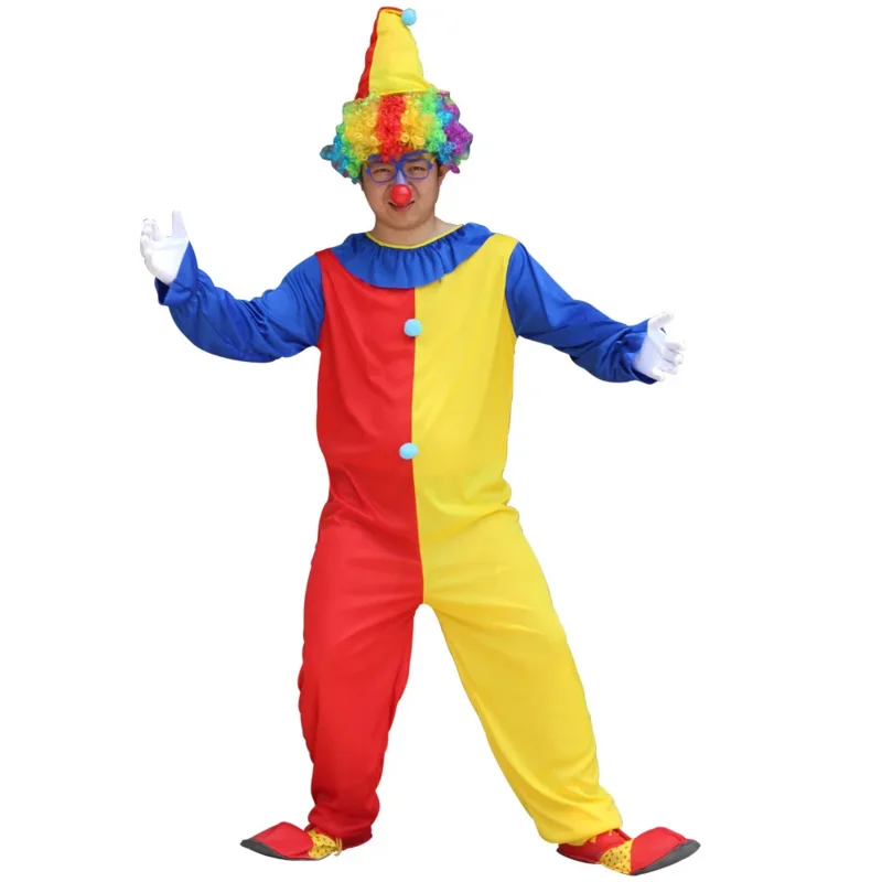 

2025 yiyi2025yiyiAdult Men Circus Clown Costume Coat Tie Carnival Party Show Joker Dress No Wig and Mask
