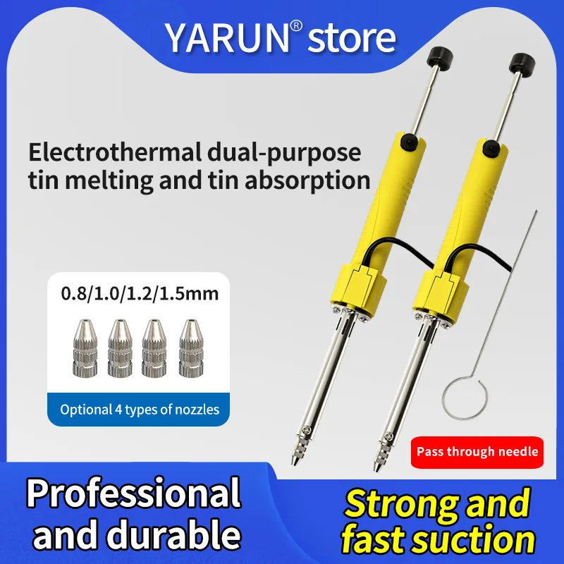 Yarun Electric Solder Absorber Electric Solder Absorber Strong Vacuum Electric Tin Suction Pump Soldering and Soldering I