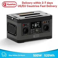 Portable Power Bank Station Equipment 60W-500W Power Bank Generator + Pure Sine Wave AC Output for Outdoor Camping Emergency