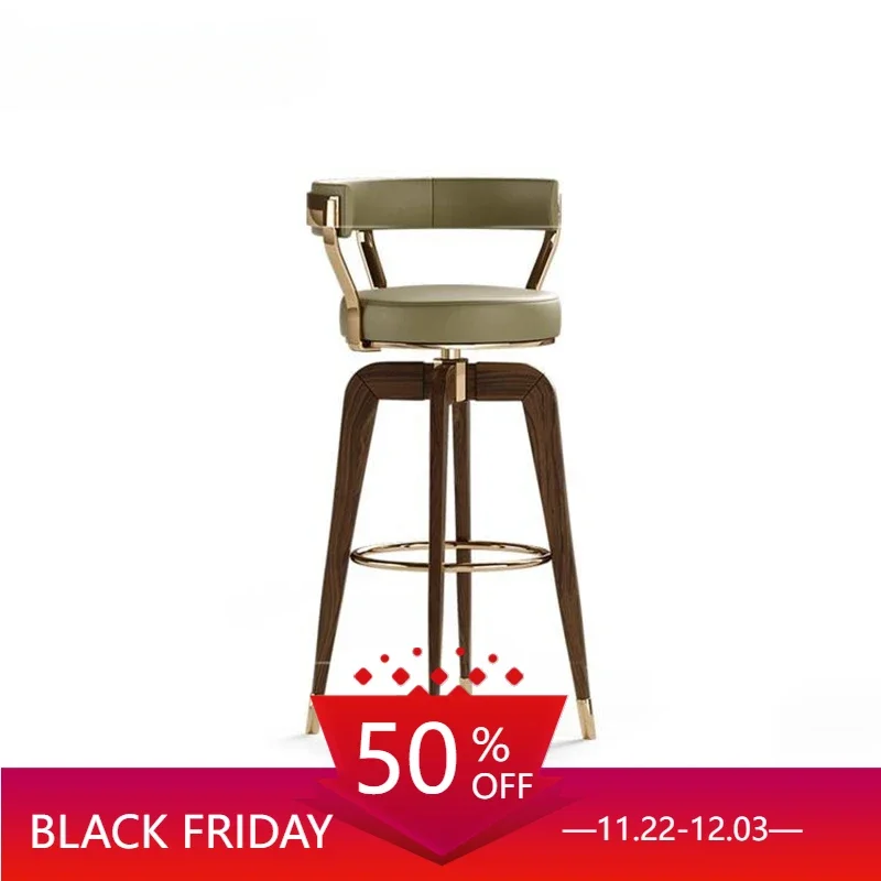 Counter Height Bar Stool With Backrest, Modern Bar Stool With Solid Wood Legs For Kitchen Counters Barhocker Furniture Luxury