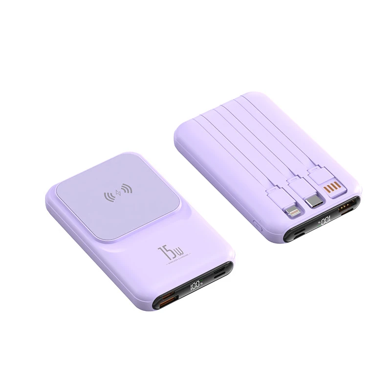 Bezprzewodowy magnetyczny powerbank 20000 mAh Wbudowany kabel 22,5 W Szybkie ładowanie iPhone 15 14 13 12 Huawei Xiaomi Samsung Powerbank