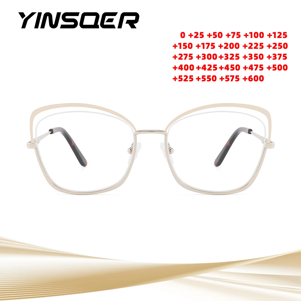 

Women's Oversize Reading Glasses Anit Blue Light Trendy Computer Eyeglasses Prescription Eyewear Frames Presbyopia with Diopter