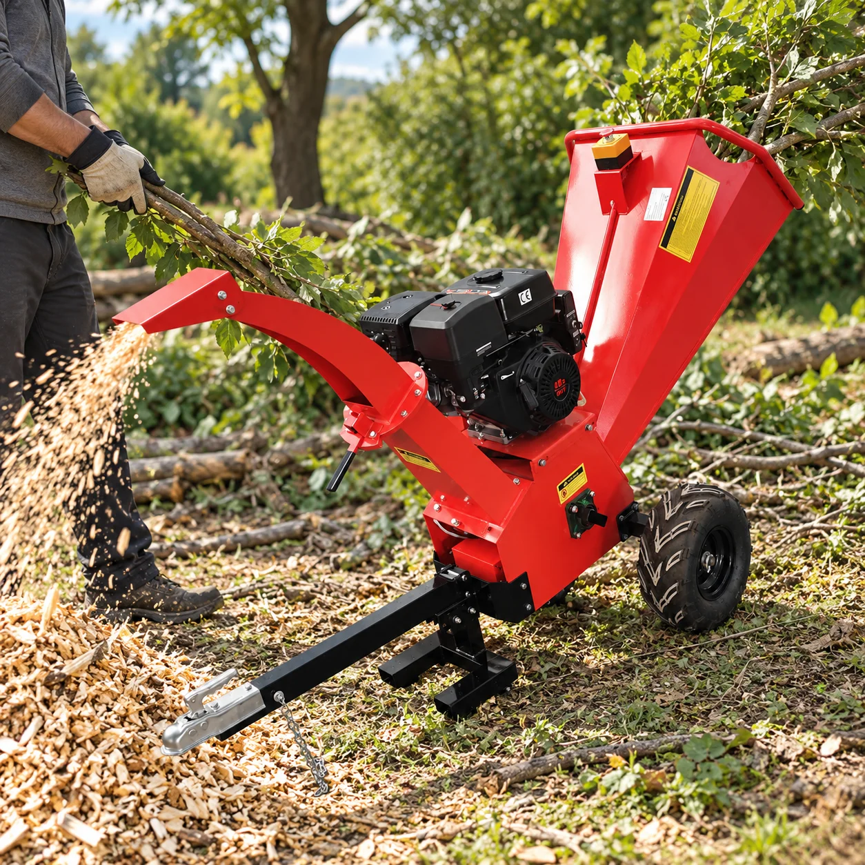 Customized 6.5HP Heavy Duty Wood Chipper Shredder for Tree Limb Processing