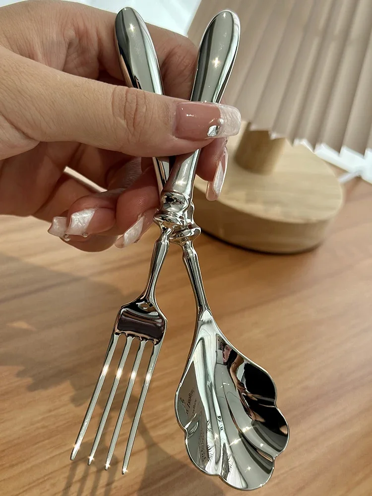 304 Stainl Steel ell Spoon Creative Dert Dim Sum Coffee Cup Spoon Yogurt Ice Cr Spoon Fine Dining Utensils