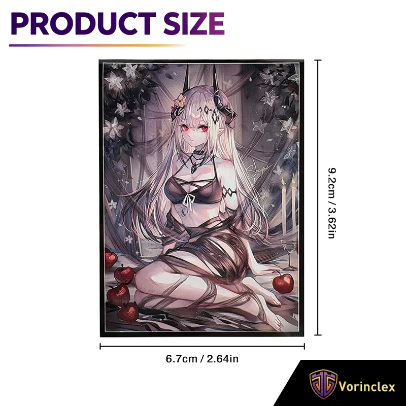 120PCS 67x92mm Anime Card Sleeves Top Loading Trading Card Protectors for MTG PTCG TCG Game Cards Mudrock Waifu Sleeves